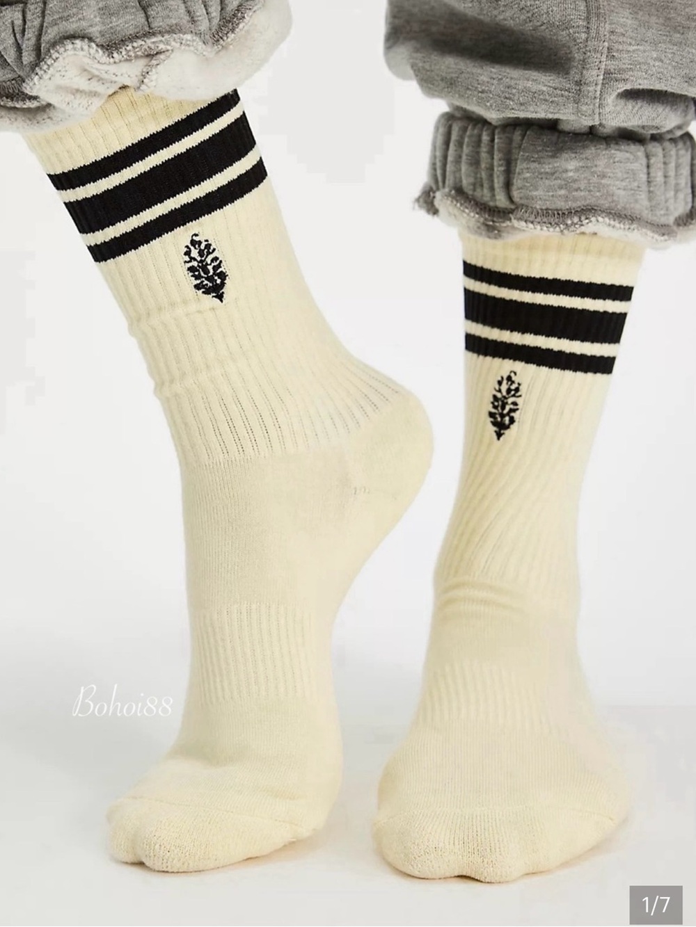 Free People Movement x Lucky Honey Classic Logo Stripe Tube Socks NWT